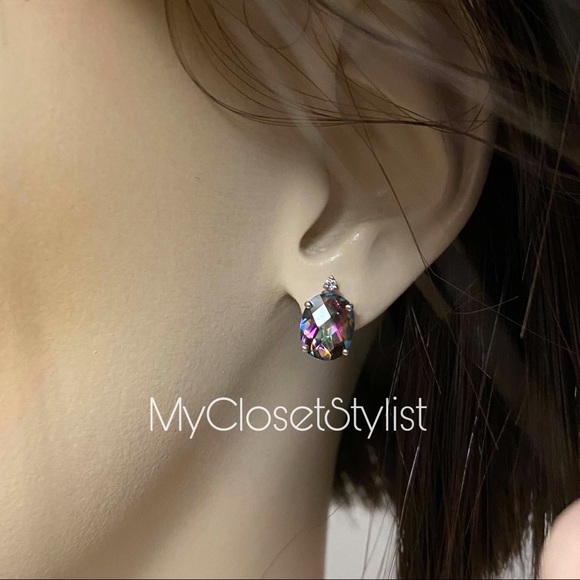 MYSTIC TOPAZ Fiery! Sterling Silver Earrings studs